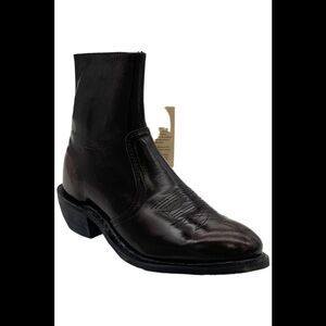 Leather Classics Men's 7-1/2" Western Dress Leather Boots Burgundy - Medium